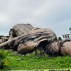 Imágenes del monumento que se derrumbó en Álamo Temapache, Veracruz.