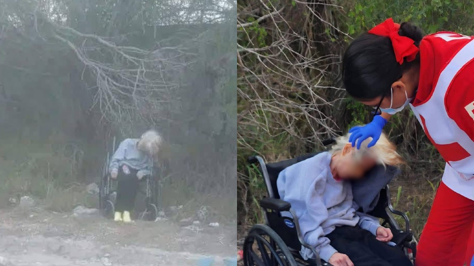 La mujer de la tercera edad fue hallada inconsciente en su silla de ruedas en una brecha de la Playa Bagdad en Tamaulipas.