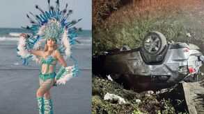 Así fue cómo quedó el vehículo en el que viajaba Lucero Ramírez, ex Miss Turismo de Veracruz y candidata a regidora de Movimiento Ciudadano de Oteapan.