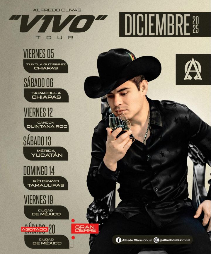 Fechas de conciertos de Alfredo Olivas en México