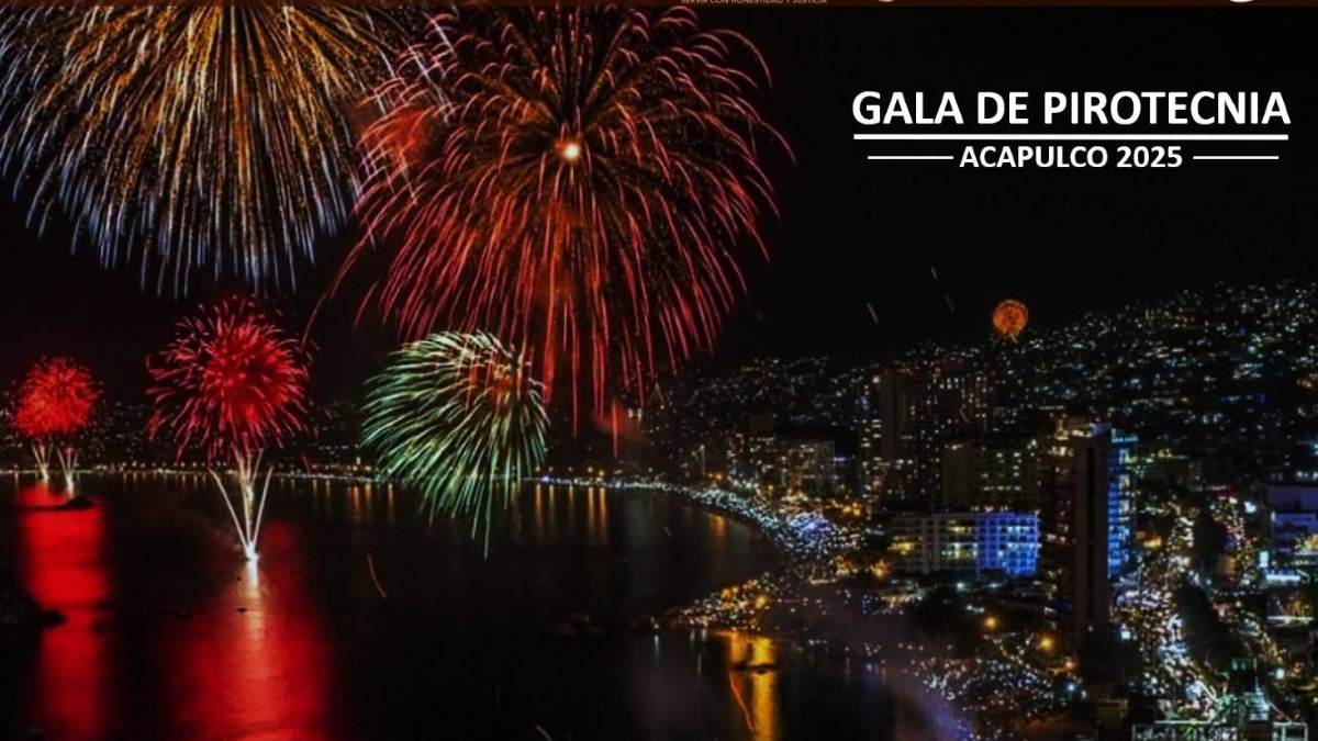 Imagen de la gala de pirotecnia en Acapulco