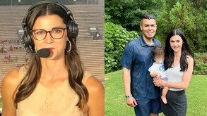 Christina Chambers y su esposo junto a su hijo.