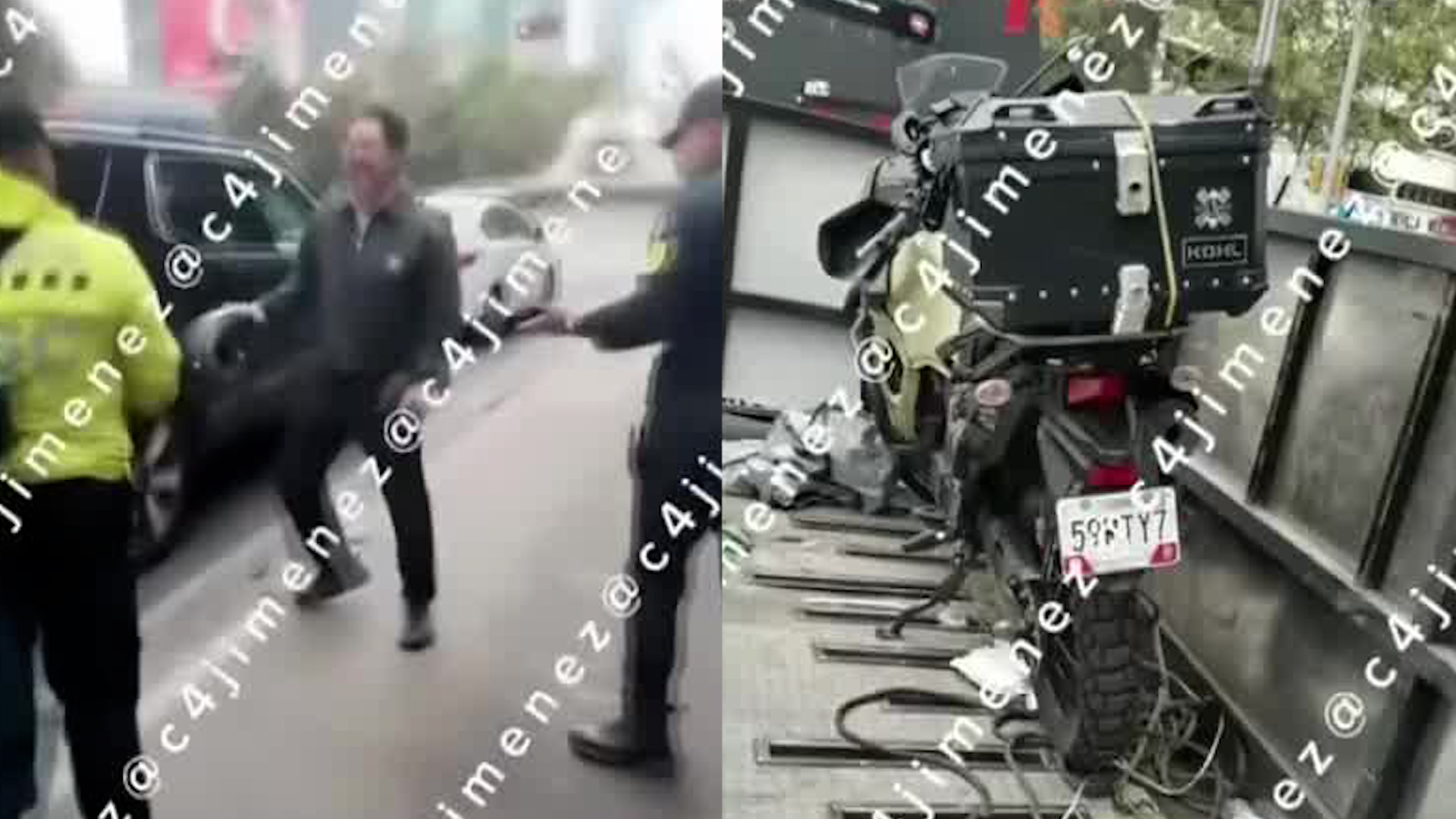 El conductor agredió a los oficiales y tiró su motocicleta al grito de 