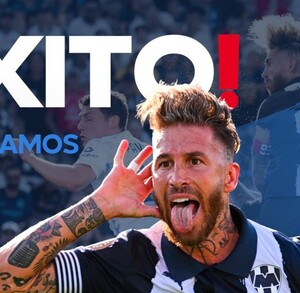 Sergio Ramos despidiéndose del Club de Futbol Monterrey