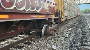 Tren descarrilado en Monterrey