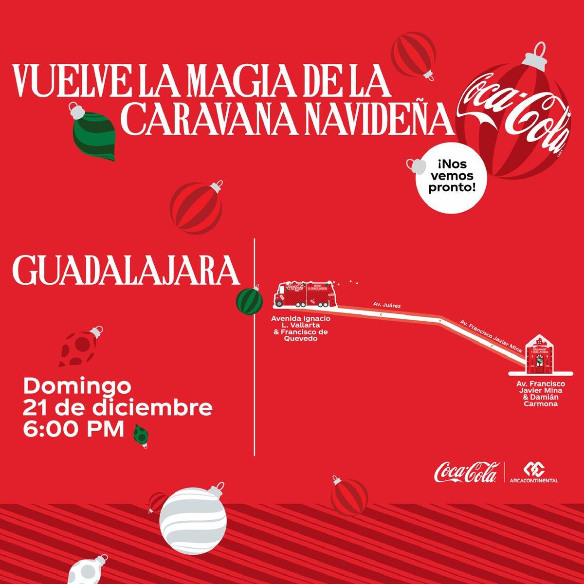 Ruta Caravana Coca Cola Guadalajara