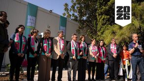 Autoridades organizadoras del Mundial 2026 en Guadalajara inaugurando el centro de voluntarios en la ciudad.