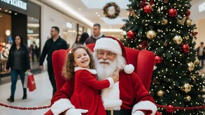 Santa Claus se encuentra en distintas plazas y villas navideñas para que niños y niñas con sus familias acudan a tomarse la foto.