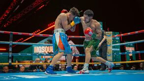 Brandon Mejía en la Final del Peso Pluma en el Boxing Grand Prix