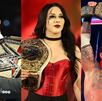 Cody Rhodes, Stephanie Varquer y CM Punk con sus campeonatos mundiales.
