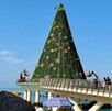 Arbol navideño en muelle de Puerto Vallarta durante el día en playa los muertos.