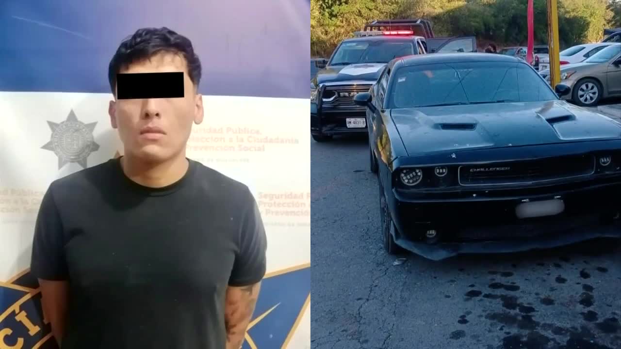 Un hombre fue detenido en Guadalupe, Nuevo León, tras ser sorprendido conduciendo un automóvil con reporte de robo y portando un arma de fuego.