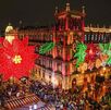 Alumbrado navideño en el Zócalo en la Ciudad de México
