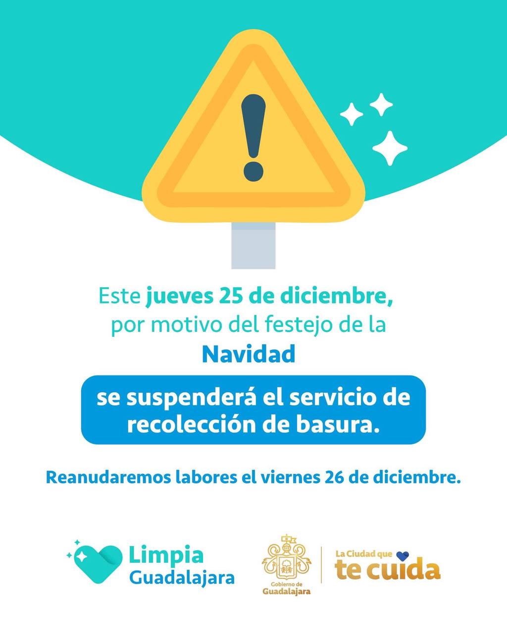 Aviso sobre suspensión de recolección de basura
