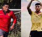 Mario Pineida entrenando con Barcelona de Ecuador y Joao Rojas durante un partido de la liga ecuatoriana.