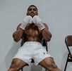 Anthony Joshua antes de salir a boxear.