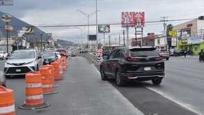 Tráfico en Monterrey en carriles reversibles.