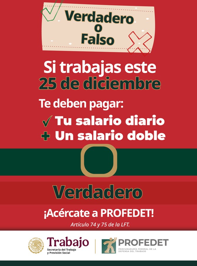 Comunicado de Profedet sobre el pago de Navidad en México
