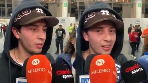 Jordan Carrillo en entrevista en el el AICM.