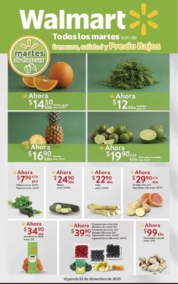 Ofertas martes de frescura de Walmart 23 de diciembre 2025