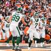 Jugadores de New York Jets festejando un touchdown en la NFL durante la temporada 2025.