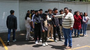 Simulacro de sismos en escuela de la Ciudad de México.