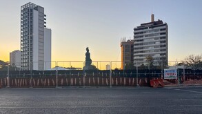 Cierran vialidad en torno a la Minerva de Guadalajara, por remodelación.