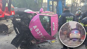 Tras chocar contra una grúa de construcción, el taxista salió volando del parabrisas en la colonia Obrera.