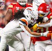 Jugadores de Chiefs y Denver en la semana 17 de la nfl.