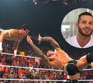 Randy Orton ejecutando un RKO a Evan Bourne mientras este aplicaba un Shooting Star Press.