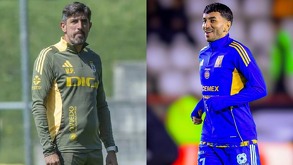 Veljko Paunovic en su primer entrenamiento con Real Oviedo en España y Ángel Correa calentando previo a un partido con Tigres.