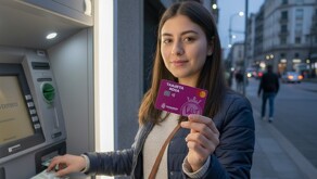 Joven retirando depósito de su Tarjeta Rosa de Guanajuato.