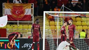 Jugadores del Galatasaray durante un partido de Champions League en 2025.