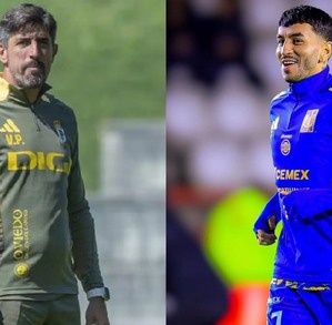 Veljko Paunovic en su primer entrenamiento con Real Oviedo en España y Ángel Correa calentando previo a un partido con Tigres.
