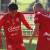 Yael Padilla entrenando en pretemporada con Chivas.