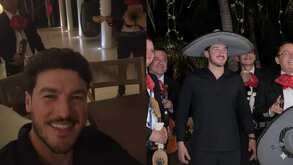 Samuel García cantando con mariachi en su cumpleaños.