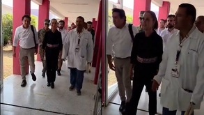 claudia sheinbaum acompañada de médicos visita víctimas accidente tren interoceánico oaxaca