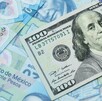 Dólar estadounidense entre una cama de billetes de 20 pesos mexicanos.