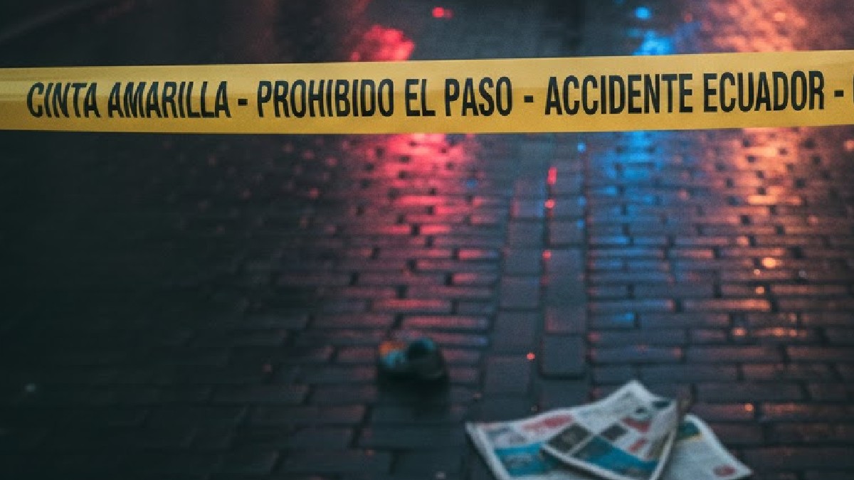 Cinta amarilla de prohibido el paso y carpeta asfáltica
