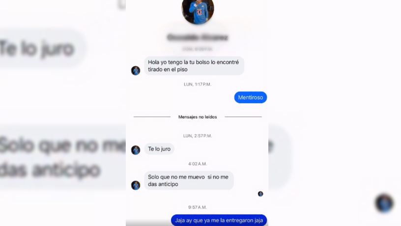 Conversación de Lupita TikTok con estafador en redes sociales.