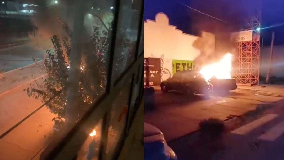 Fotos de los carros incendiados en el centro de Torreón, personas grabaron los hechos.