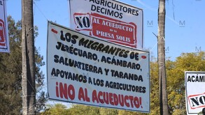 Agricultores de Guanajuato se reunieron para manifestarse contra el acueducto Solís-León.