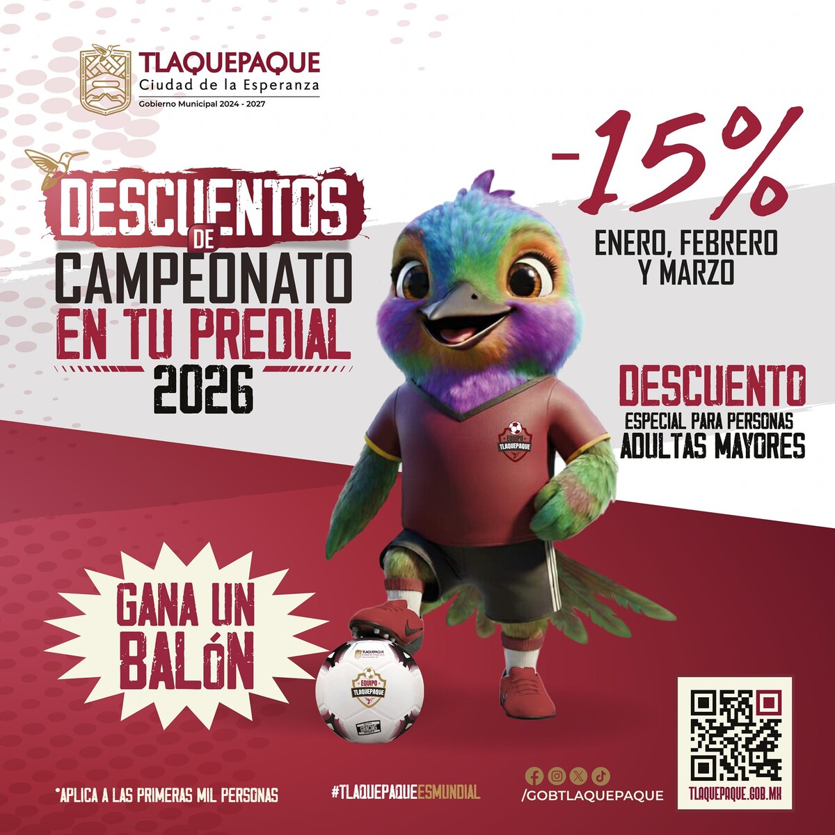 Tlaquepaque ofrece descuentos en el predial durante los primeros meses del 2026.