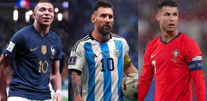 Kylian Mbappé, Lionel Messi y Cristiano Ronaldo, jugadores que podrían romper marcas en el Mundial 2026.