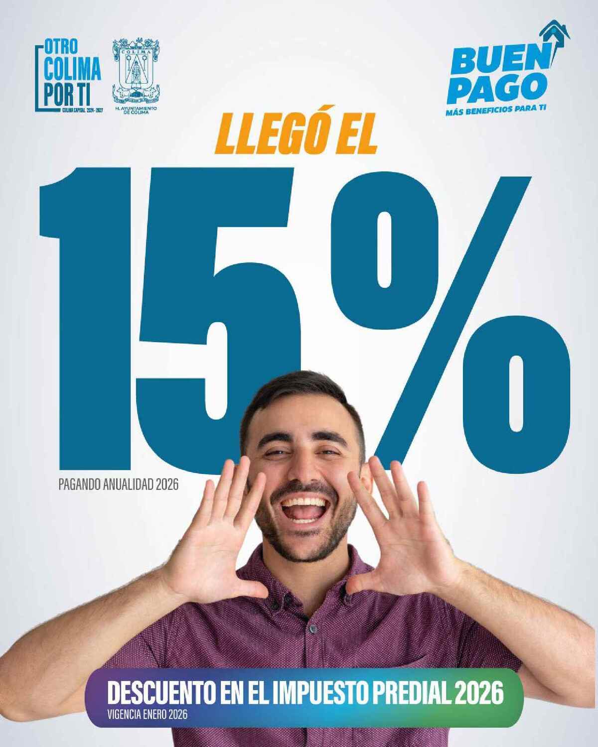 Anuncio de descuento de predial en Colima para el 2026