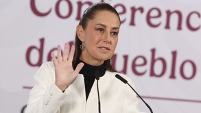 Claudia Sheinbaum, presidenta de México, durante su conferencia de prensa matutina.