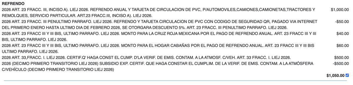 Pago de refrendo en Jalisco en 2026, así aparece en el portal