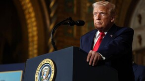 Donald Trump, presidente de Estados Unidos, en una conferencia de prensa en la que habló de México.
