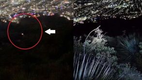 Luces en lo alto del Cerro de las Mitras en Santa Catarina.