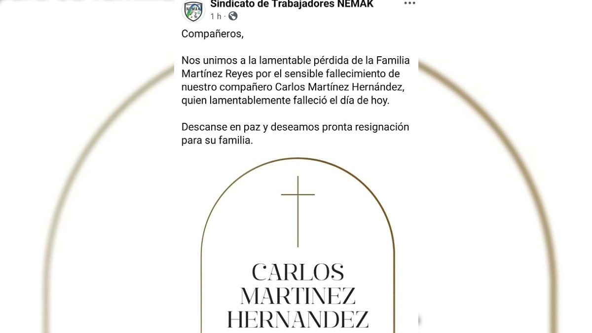 Publicación Sindicato de Trabajadores de Nemak.